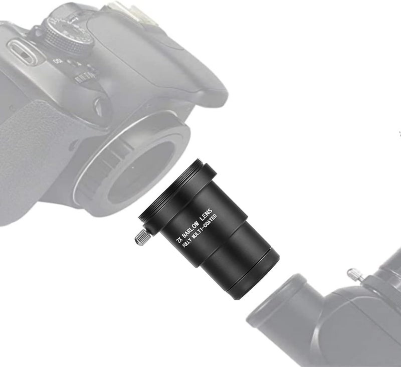 Celticbird 1.25 Inch Fully Multi-Coated Metal Barlow Lens 2X, with M42 Thread Camera Connect Interface - for Telescope Eyepiece - Image 5